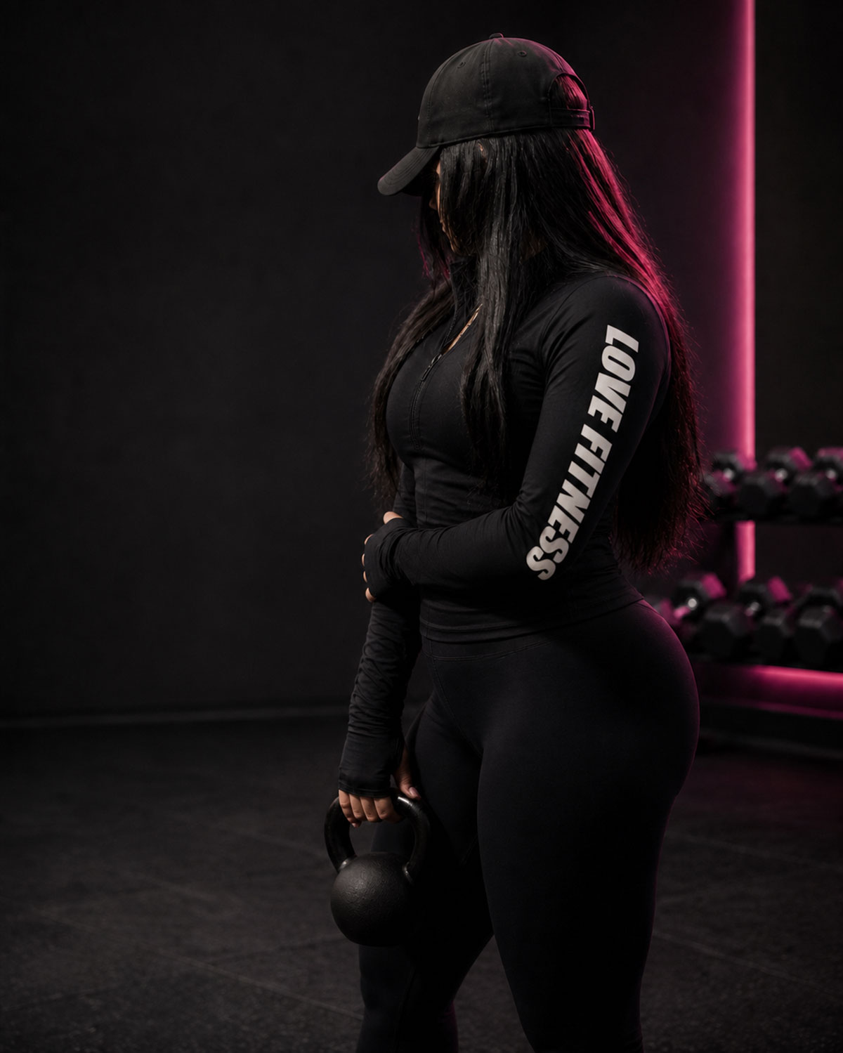 Nouf in a modern gym